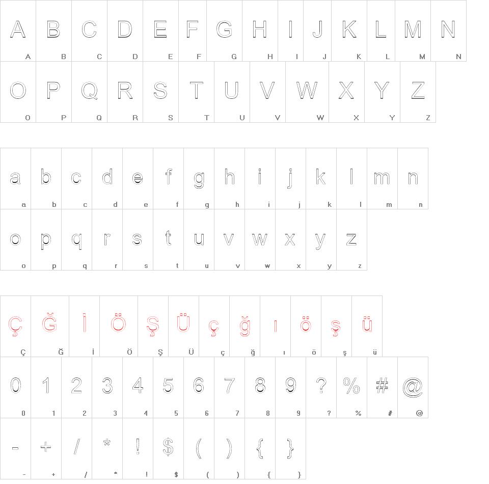 Arialic Hollow font